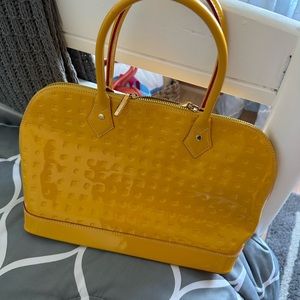 Arcadia patent leather yellow alma style bag